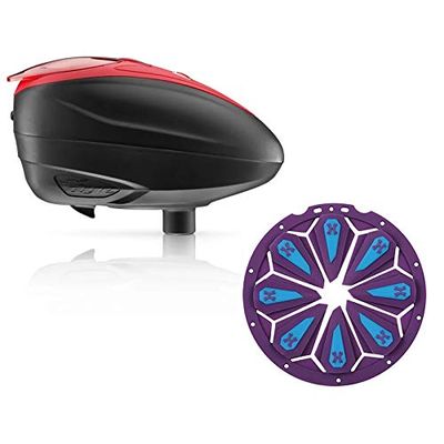 Dye LT-R Electronic Paintball Loader - Red with HK Army Epic Speed Feed (Red with Arctic Epic Speed Feed)