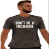 Go All Out XX-Large Heather Black Adult Don't Be A Richard Funny T-Shirt view 1