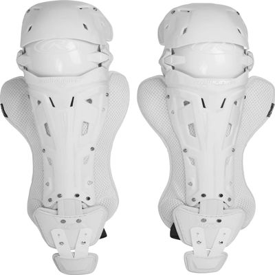 Rawlings | MACH Catcher's Leg Guards | Baseball | Adult | White/White