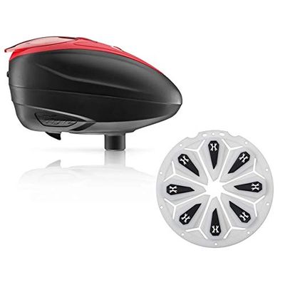 Dye LT-R Electronic Paintball Loader - Red with HK Army Epic Speed Feed (Red with Trooper Epic Speed Feed)
