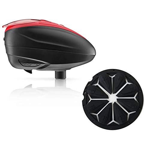 Dye LT-R Electronic Paintball Loader - Red with HK Army Epic Speed Feed (Red with Blackout Epic Speed Feed)