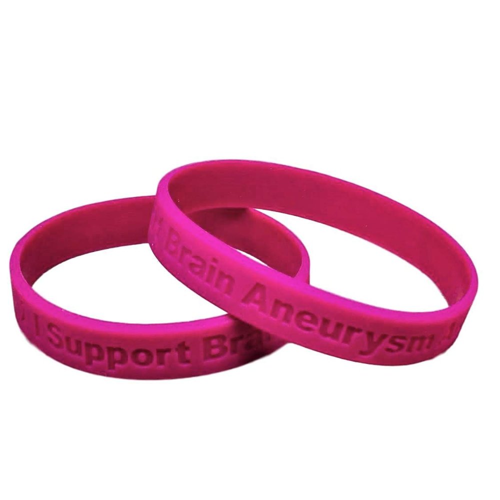 25 - I Support Brain Aneurysm Awareness Bracelets 100% Medical Grade Silicone - Latex and Toxin Free - 25 Bracelets - Show Your Support For Brain Aneurysm Awareness