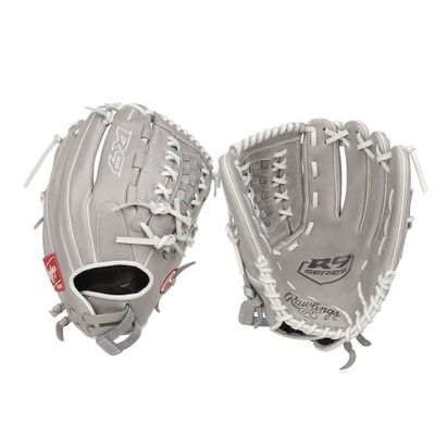 Rawlings | R9 Series Fastpitch Softball Glove | Double-Lace Basket Web | Grey | 12' | RHT