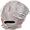 Rawlings | R9 Series Fastpitch Softball Glove | Double-Lace Basket Web | Grey | 12' | RHT view 3