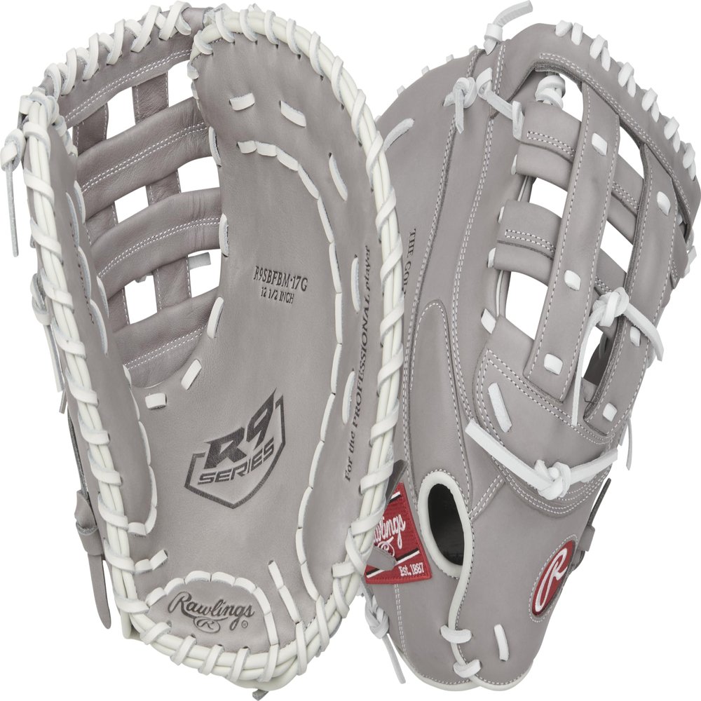 Rawlings R9 Series Fastpitch Softball First Base Mitt, Mod Pro H Web, 12.5 inch, Left Hand Throw