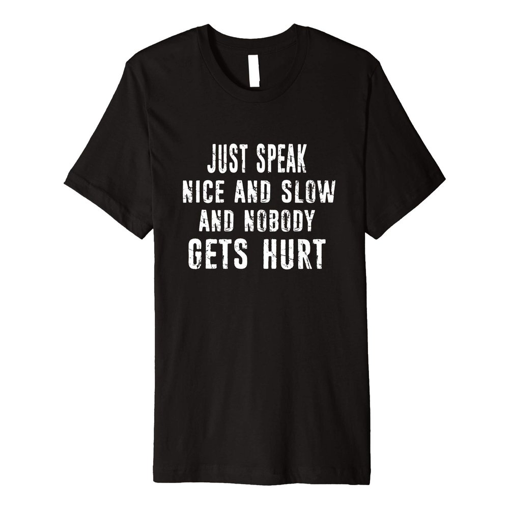 Court Reporter Stenographer Typist Gift Speak Nice And Slow Premium T-Shirt
