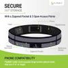 FlipBelt Zipper Running Belt for Phone and Small Accessories, Exercise Waist Pouch for Women and Men, XL, Reflective Black view 3
