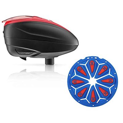 Dye LT-R Electronic Paintball Loader - Red with HK Army Epic Speed Feed (Red with Patriot Epic Speed Feed)