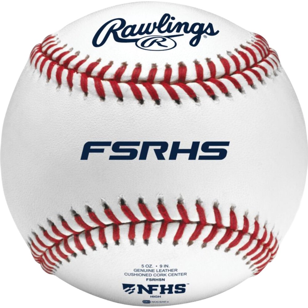 Rawlings | OFFICIAL FLAT SEAM High School Baseballs | Leather Cover | Game/Practice Use | NFHS Stamp | 12 Count