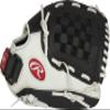 Rawlings | Shutout Fastpitch Softball Glove | RHT | 11.5' | Basket Web | Black/White view 2