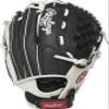 Rawlings | Shutout Fastpitch Softball Glove | RHT | 11.5' | Basket Web | Black/White view 4