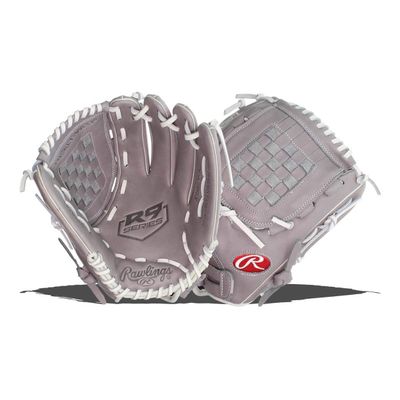 Rawlings | R9 Series Fastpitch Softball Glove | Basket Web | 12' | RHT | Grey