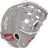 Rawlings | R9 Series Fastpitch Softball Glove | First Base Mitt | Modified Pro H-Web | Grey | 12.5' | RHT view 4