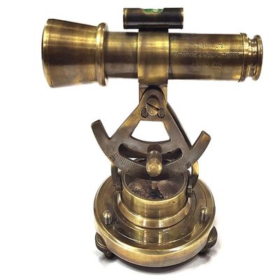 Royal Antique Brass Antique Alidate with Working Telescope,Surface Level & Magnetic Compass.