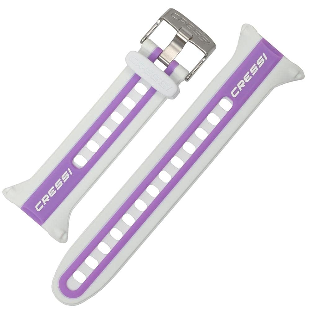 Cressi Watch Strap for Watch-style Dive Computer, White/Lilac