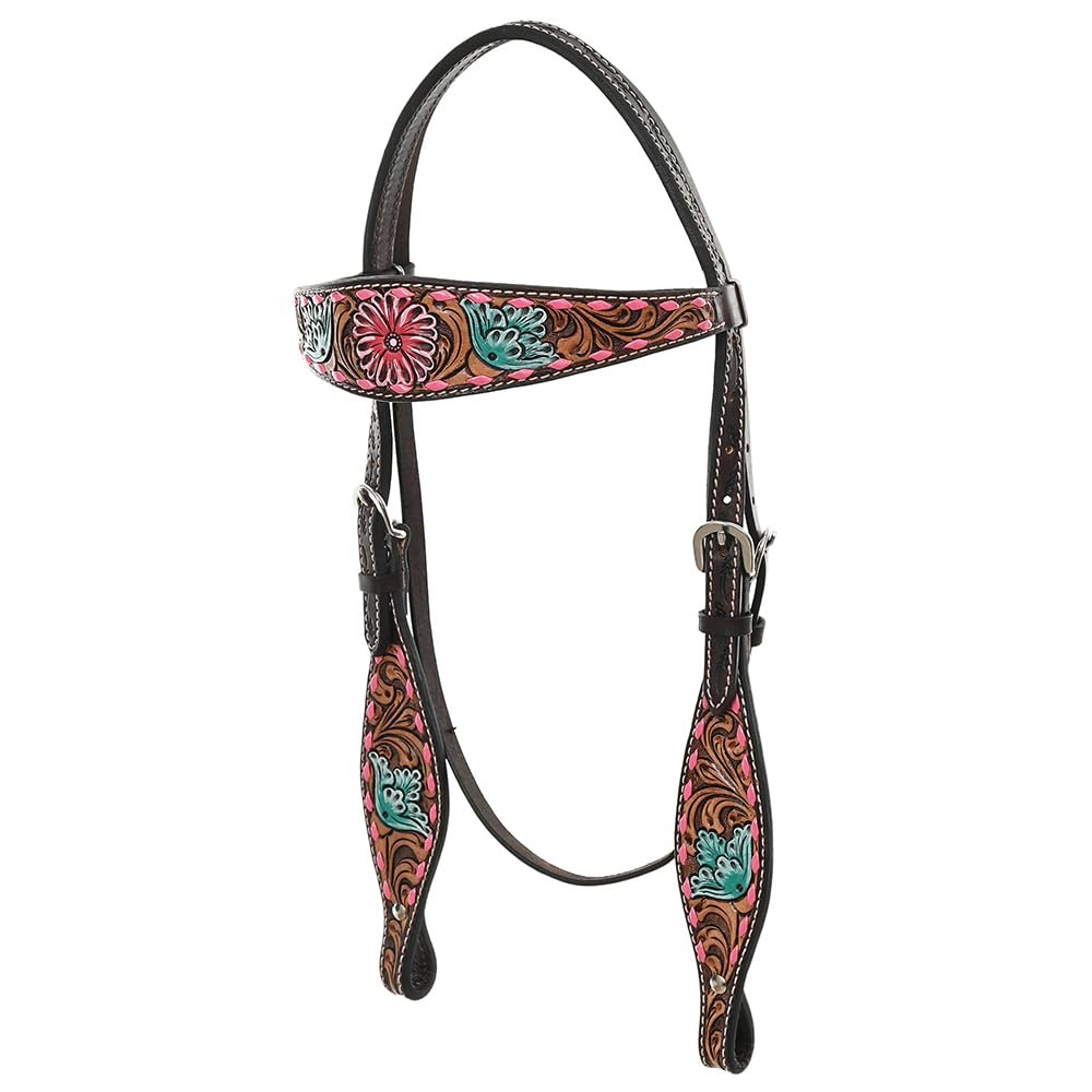 HILASON Western Horse Headstall Tack American Leather Brown Harness | Bridle