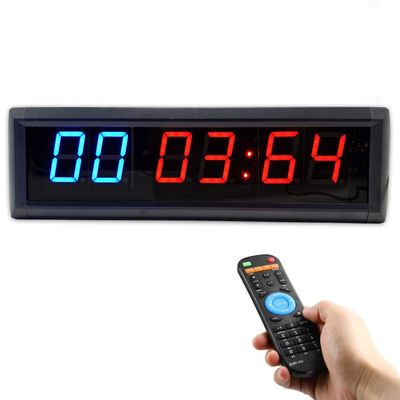 Ledbrigym Gym Interval Timer GYMLED with Remote Home Tabata Garage Fitness Workout Red and Blue 1.8 Inch