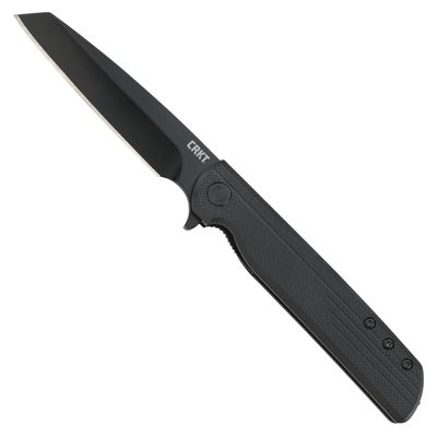 CRKT LCK + Everyday Carry Assisted Folding Knife with Liner Lock: Stainless Steel Plain Edge Blade, Glass-Reinforced Nylon Handle, Pocket Clip, 3802K