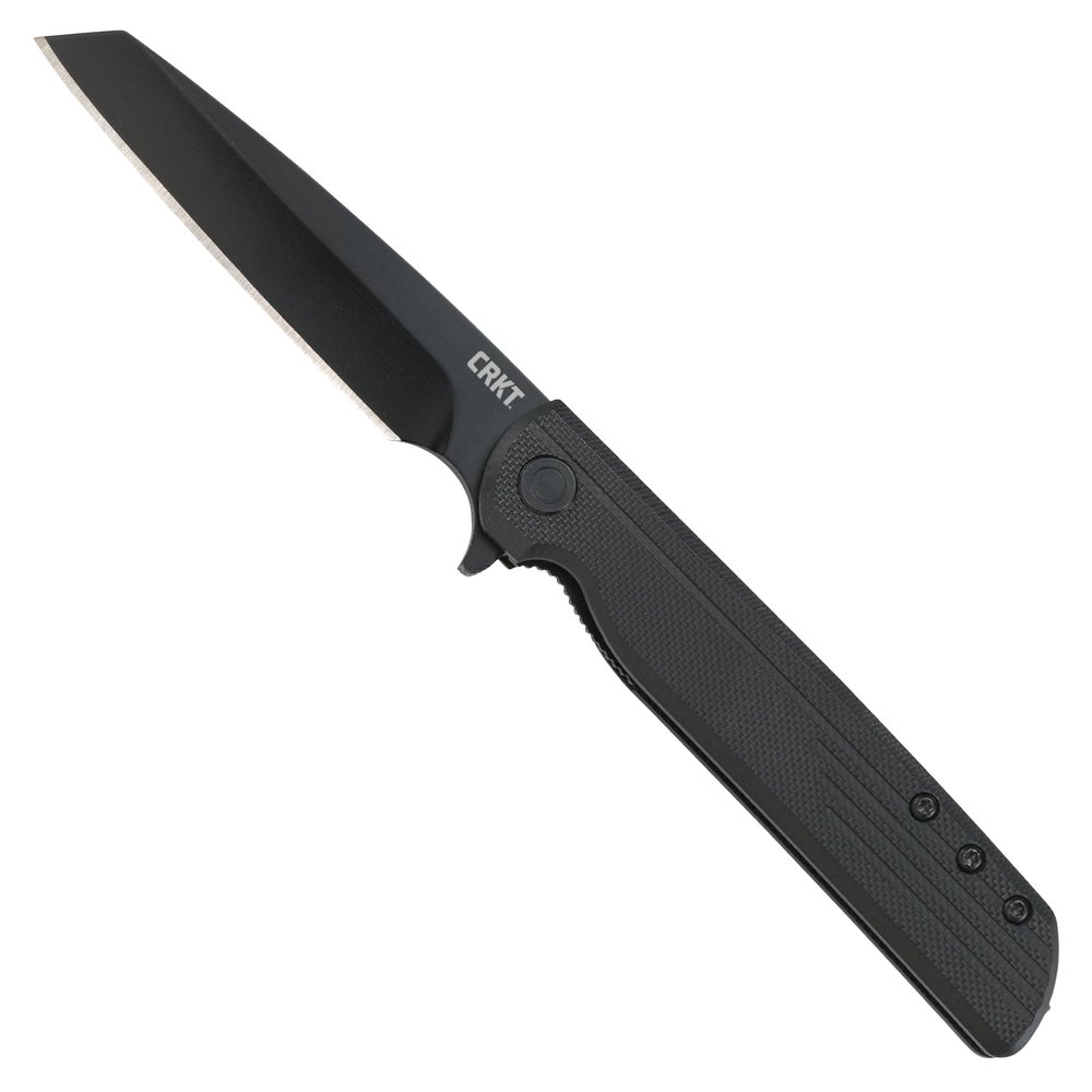 CRKT LCK + Everyday Carry Assisted Folding Knife with Liner Lock: Stainless Steel Plain Edge Blade, Glass-Reinforced Nylon Handle, Pocket Clip, 3802K