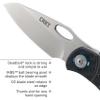 CRKT Trask Folding Pocket Knife: D2 Blade Steel, Deadbolt Lock, Everyday Carry, Plain Edge Sheepsfoot Blade with Satin Finish, Thumb Hole Open, Nylon Handle 5375 view 4