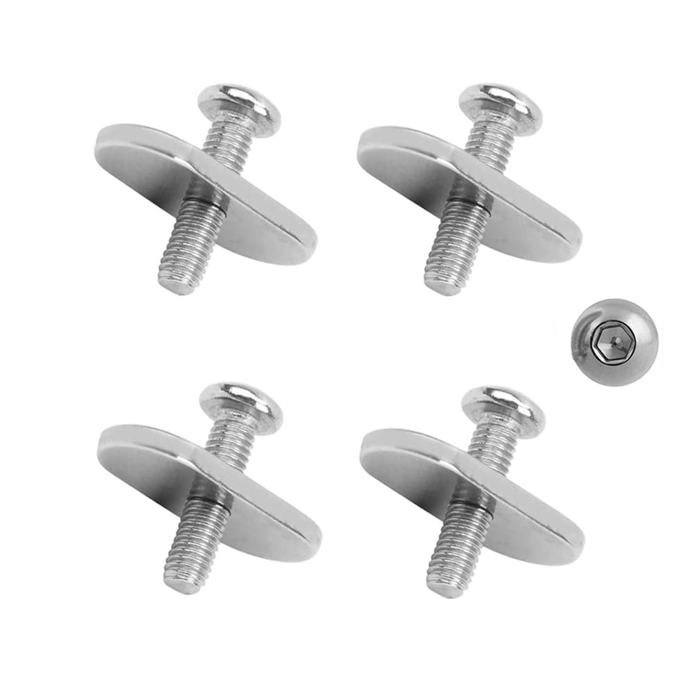 4Pcs Stainless Steel Kayak Rail Track Screw and Nut Mount Tie Down Eyelet Kayak Accessories Kit for Kayak Canoe Boat Gear Track Rail