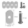 4Pcs Stainless Steel Kayak Rail Track Screw and Nut Mount Tie Down Eyelet Kayak Accessories Kit for Kayak Canoe Boat Gear Track Rail view 2