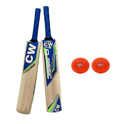 CW Classic Popular Willow Cricket Bat Tennis Ball Or Wind Ball Play Bat Full Size Short Handle Bat & Ball Set