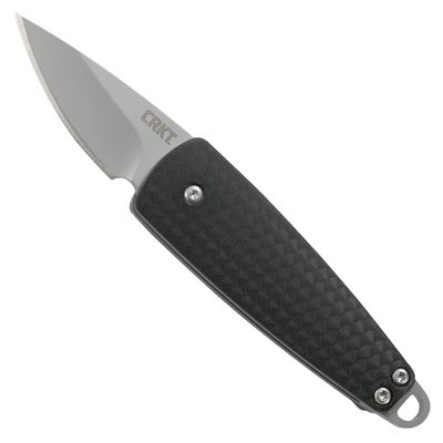 CRKT Dually Folding Carry Knife: Plain Edge Folder with Slip Joint - Everyday Carry Folded Knife, Black Glass Reinforced Nylon Handle with Lanyard Hole, Bottle Opener 7086