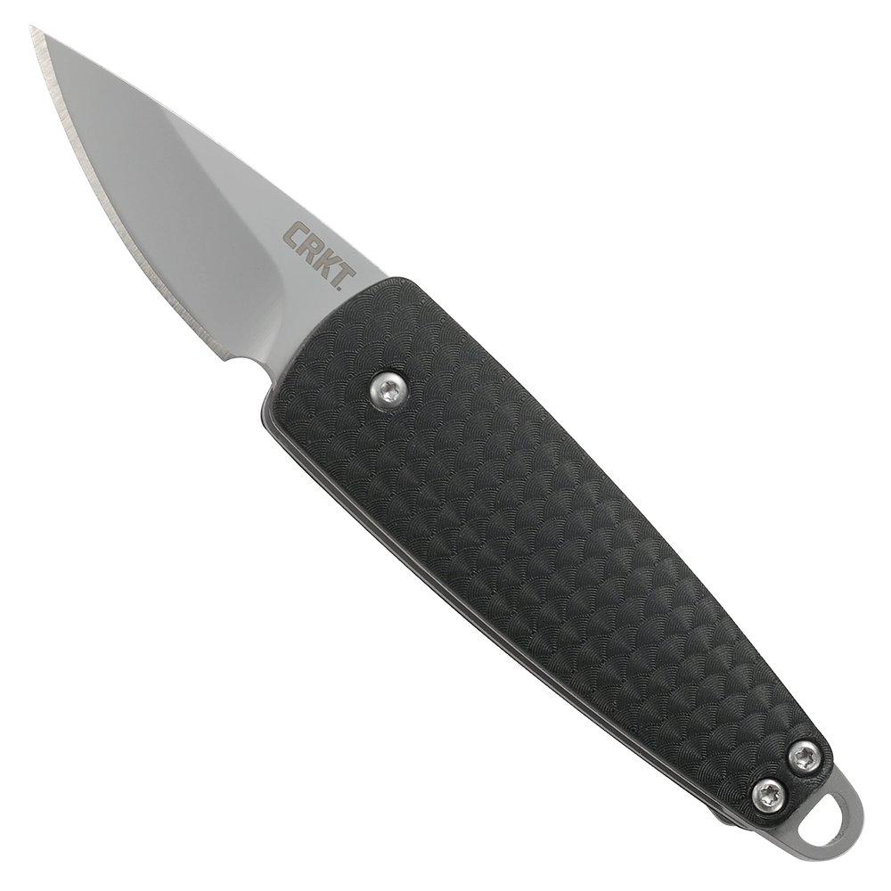 CRKT Dually Folding Carry Knife: Plain Edge Folder with Slip Joint - Everyday Carry Folded Knife, Black Glass Reinforced Nylon Handle with Lanyard Hole, Bottle Opener 7086