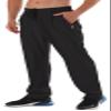 Athletic Pants for Men Water Resistant Quick Dry Lightweight Polyester Workout Warm Up Hiking Sweatpants with Pockets Black view 1