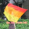 Winged Sirenny Silk Flag Poi with a Hard Rod, 40" rectangular Spinning Flowy Play Silk for Church Prophetic Worship Adoration Praise Dance (long Fire) view 2