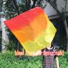 Winged Sirenny Silk Flag Poi with a Hard Rod, 40" rectangular Spinning Flowy Play Silk for Church Prophetic Worship Adoration Praise Dance (long Fire) view 4