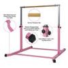 Pro-Gymnastics Expandable Kip Bar Adjustable Height for Gymnastics 3 to 5 FT Gymnastics Bar, with 6 FT x 4 FT Tumble Mat, Horizontal Junior Training Bar Cushioned Bar & Curved Legs (Pink) view 2