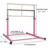 Pro-Gymnastics Expandable Kip Bar Adjustable Height for Gymnastics 3 to 5 FT Gymnastics Bar, with 6 FT x 4 FT Tumble Mat, Horizontal Junior Training Bar Cushioned Bar & Curved Legs (Pink) view 3