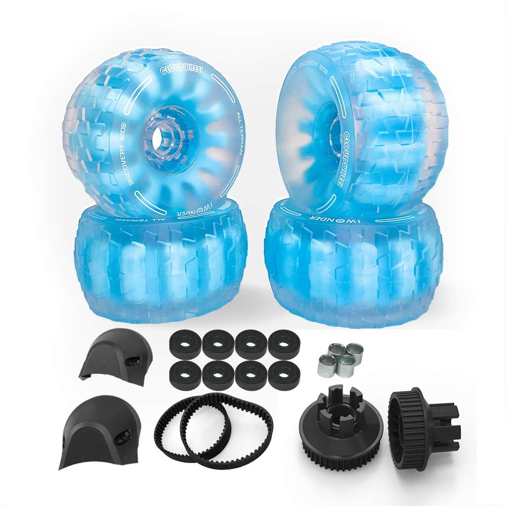 IWONDER Cloud Wheel Discovery 105mm/120mm for Exway Flex/Wave(44 Teeth) Boards Electric Skateboard Wheels and Pulley Conversion Kit