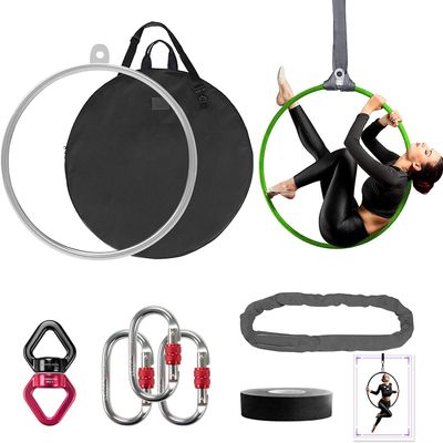 DASKING Professional Aerial Hoop Kit, 85cm (33.5") -32cm (1.26) Aerial Ring Set, 2-Ton Safety System Anti-Slip Grip & Portable Storage Bag