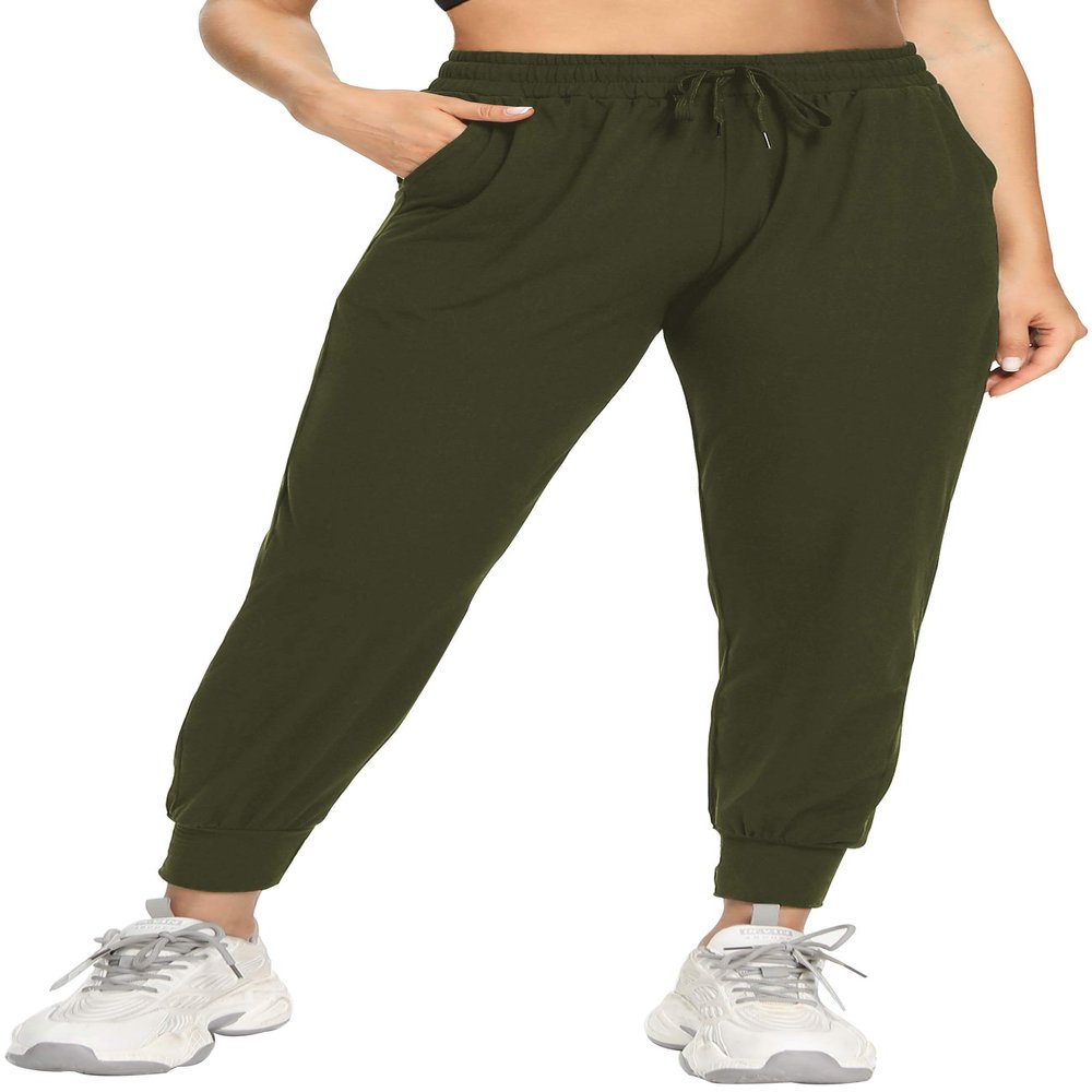 FULLSOFT Sweatpants for Women-Womens Joggers with Pockets Lounge Pants for Yoga Workout Running(Olive,Large)