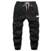 TLAENSON Boys Cargo Pants Cotton Casual Pants Drawstring Loose Jogging Bottoms Elastic Cuffed Cargo Joggers Black 6-7 Years view 1