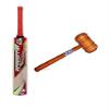 CW Millennium Kashmir Willow Cricket Bat with Knocking Mallet Cricket Combo Cricket Package Men Leather Ball Full Size SH with Double Face Bat Knocking Mallet (Free Extra Grip + Carry Case) view 1