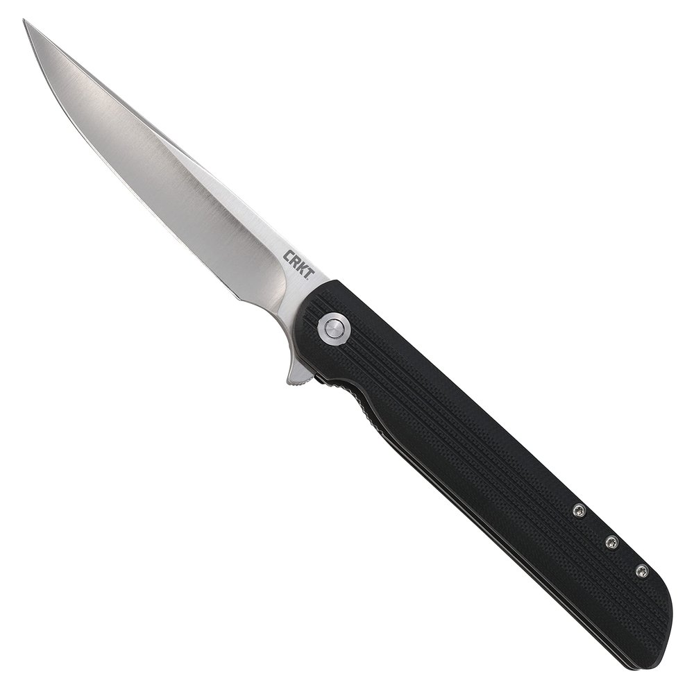 CRKT LCK + Everyday Carry Assisted Folding Knife with Liner Lock: Stainless Steel Plain Edge Blade, Glass-Reinforced Nylon Handle, Pocket Clip, 3810