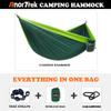 AnorTrek Camping Hammock, Super Lightweight Portable Parachute Hammock with Two Tree Straps Single or Double Nylon Travel Tree Hammocks for Camping Backpacking Hiking Dark Green&Green view 4