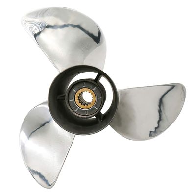 Flishpropeller OEM Stainless Steel Outboard Propeller for Yamaha 50-130HP 4 Stroke,15 Spline Tooth,3-4 Blades Outboard Props (13 7/8 x 21)