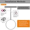 DASKING Professional Aerial Hoop Kit, 90cm (35.4")-25mm (1") Aerial Ring Set, 2-Ton Safety System Anti-Slip Grip & Portable Storage Bag view 4