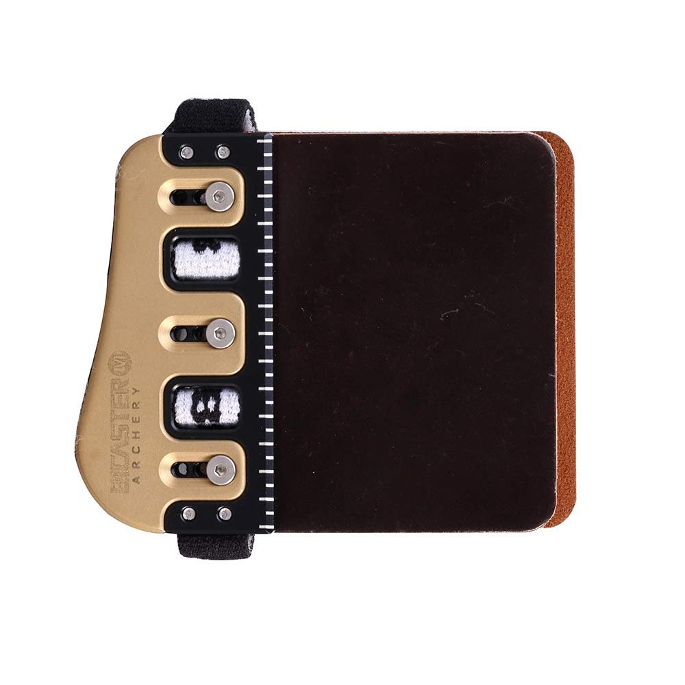 Bicaster Barebow Finger Tabs Cordovan Leather + Brass Plate Left Hand String Walking 3 Finger Under (Medium)