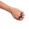 Bicaster Barebow Finger Tabs Cordovan Leather + Brass Plate Left Hand String Walking 3 Finger Under (Medium) view 3