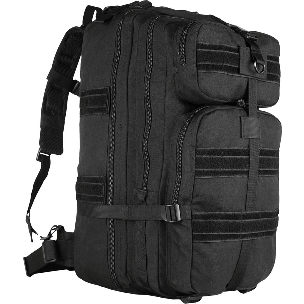 FOX OUTDOOR PRODUCTS Stryker Transport Pack | 48L MOLLE Tactical Backpack w/Organizer Pockets, Gear Straps, Black, 12" x 10" x 22