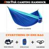 AnorTrek Camping Hammock, Super Lightweight Portable Parachute Hammock with Two Tree Straps Single or Double Nylon Travel Tree Hammocks for Camping Backpacking Hiking Blue&Sky Blue view 4