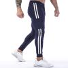 BOOMLEMON Men's Jogger Track Pants Athletic Slim Fit Gym Trousers Workout Training Tapered Sweatpants with Pockets(Dark Blue L) view 3