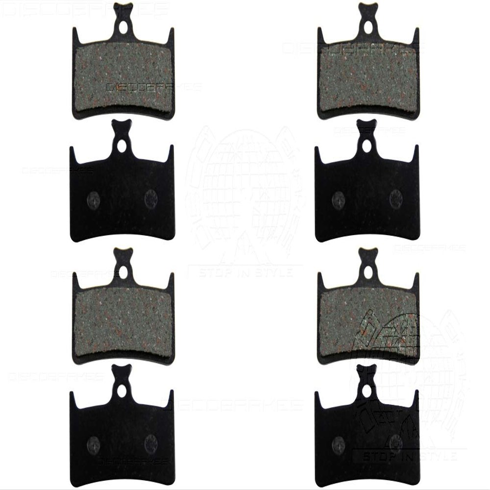 DiscoBrakes 4 Pairs Pads for Hope E4 Hopee4 Disc Brake, Made with Dupont Kevlar, Bicycle