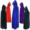 Duoer Gothic Hooded Cloak Adult Elf Witch Long Purim Carnival Halloween Cloaks Capes Robe LARP Women Men Vampires Grim Reaper Party (Color : Green) view 4
